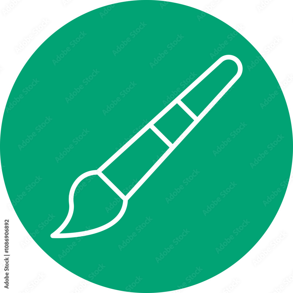 Paintbrush line circle icon Paintbrush line circle icon