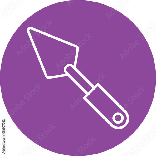 Trowel line circle icon