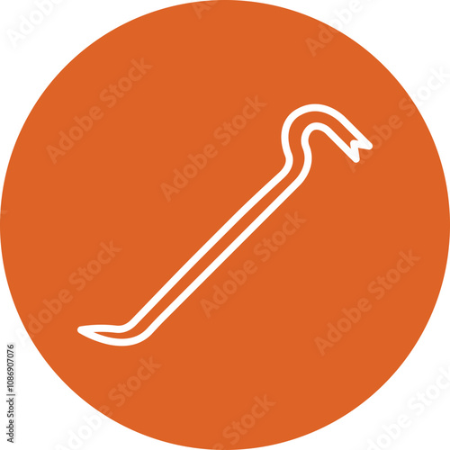 Crowbar line circle icon