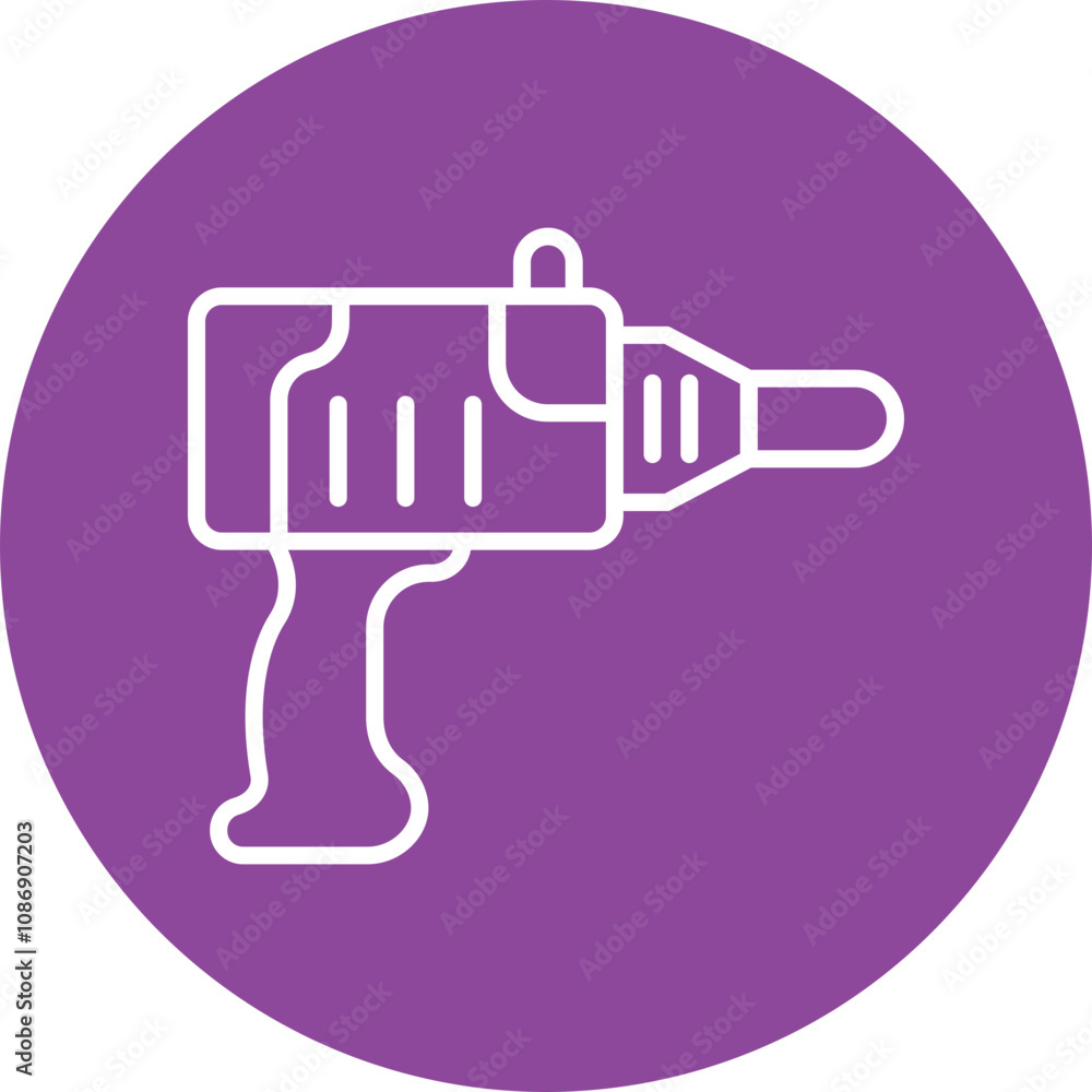 Heat Gun line circle icon Heat Gun line circle icon