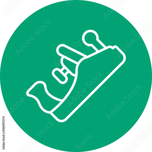 Wood Planer line circle icon