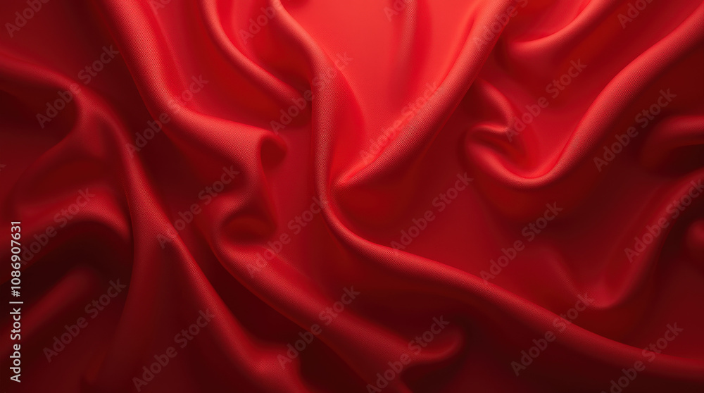 Obraz premium Luxurious Red Silk and Satin Fabric Texture - Perfect for Backgrounds, Designs, and Mockups