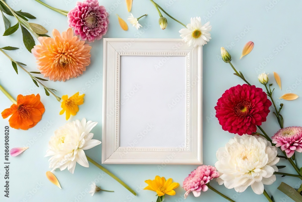 frame with flowers frame with flowers