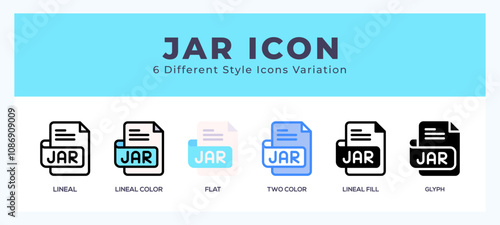 Jar file icon set. Design elements for logo