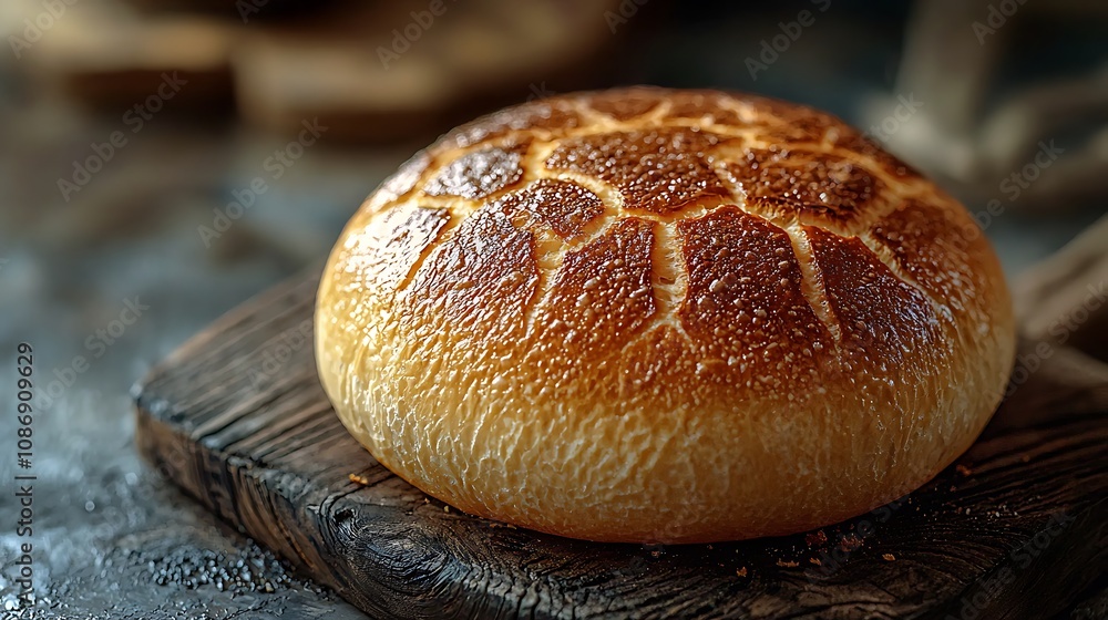 Artisan Bread: Golden Crust, Baked to Perfection on Rustic Wood Artisan Bread: Golden Crust, Baked to Perfection on Rustic Wood