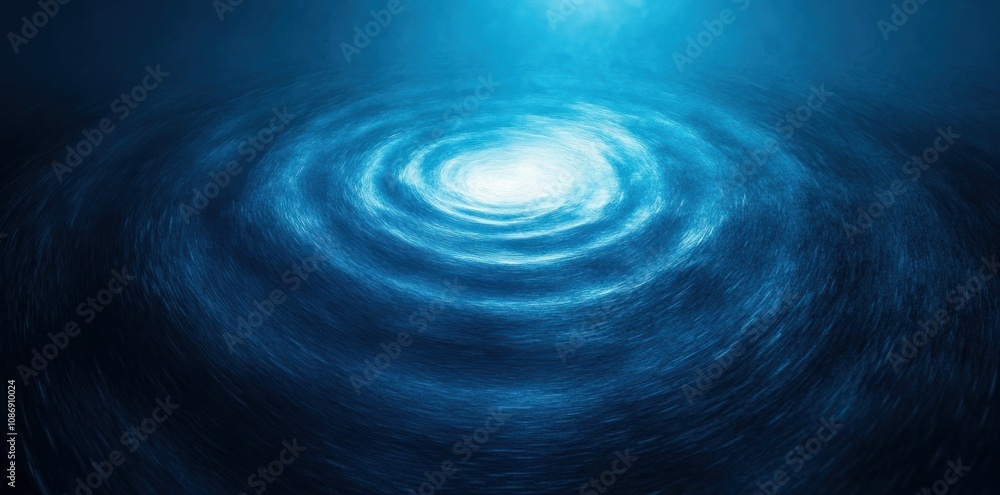 Abstract Blue Swirling Vortex with Light at its Center Abstract Blue Swirling Vortex with Light at its Center