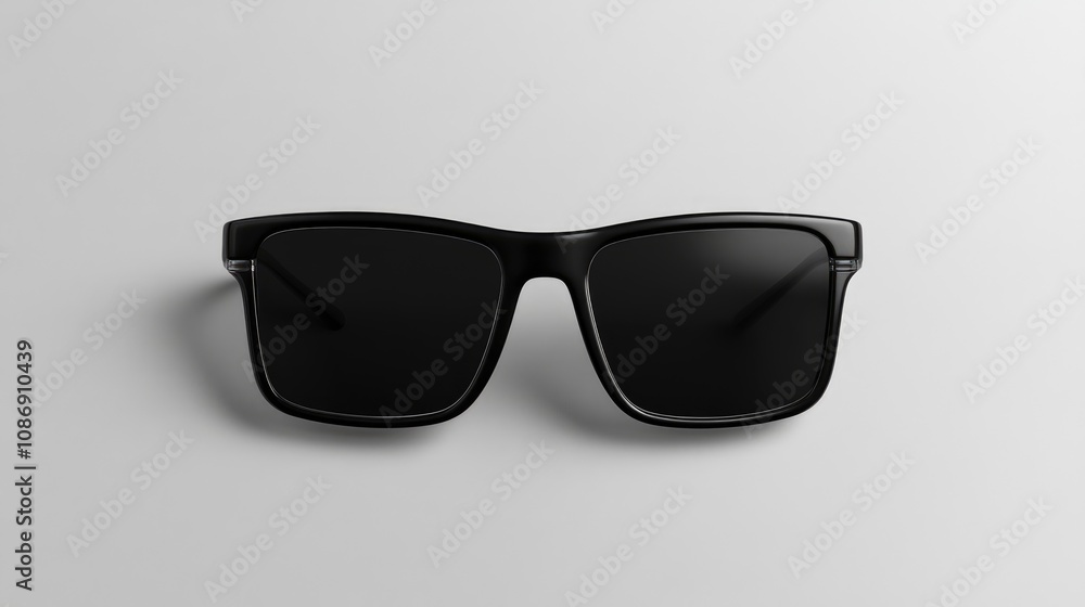 Sleek black sunglasses mockup featuring a minimalist design with dark lenses and a clean backdrop, ideal for showcasing eyewear branding or design concepts. Sleek black sunglasses mockup featuring a minimalist design with dark lenses and a clean backdrop, ideal for showcasing eyewear branding or design concepts.