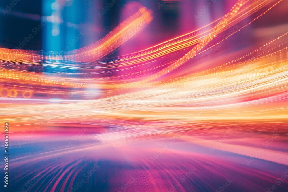 Dynamic Light Trails: A Vibrant Display of Urban Motion Dynamic Light Trails: A Vibrant Display of Urban Motion