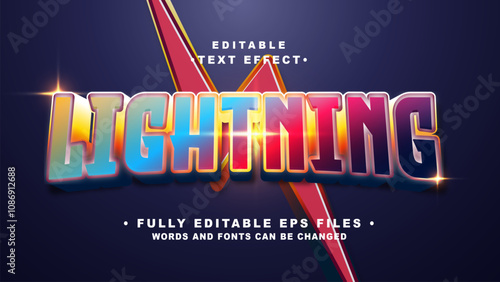 editable 3d lightning bold text effect.typhography logo