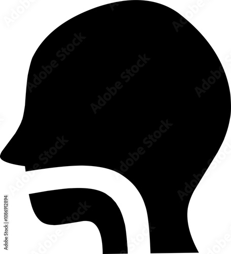 Oral throat cavity, pharynx and esophagus glyph icon