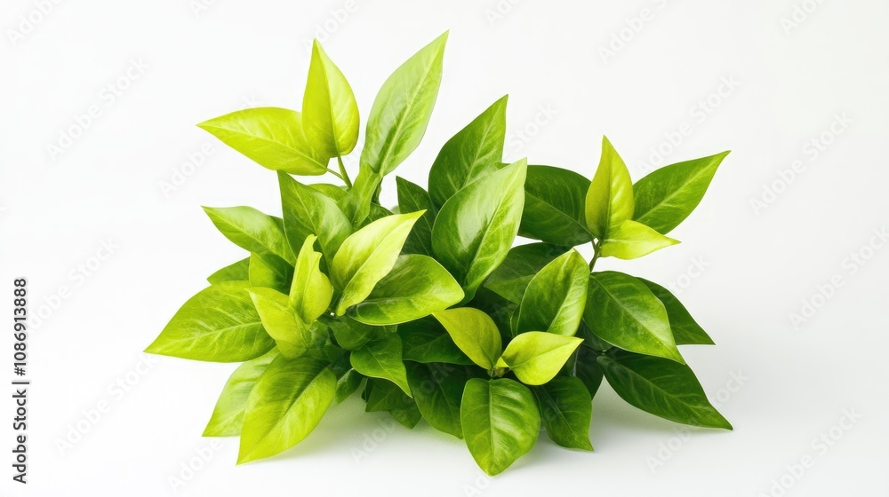 Lush green plant with varying leaf shades arranged artistically against a clean white background, showcasing its vibrant foliage and natural beauty. Lush green plant with varying leaf shades arranged artistically against a clean white background, showcasing its vibrant foliage and natural beauty.