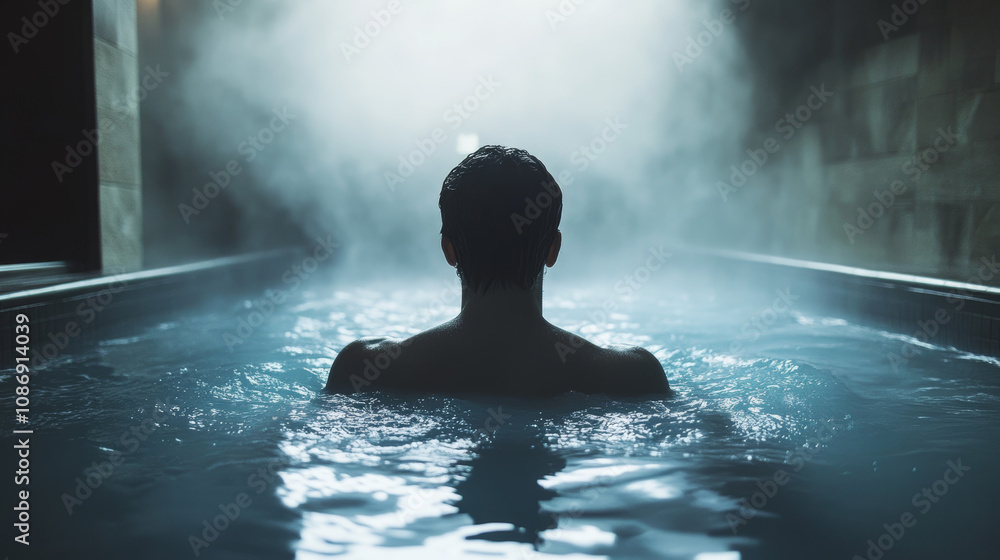 Obraz premium Cold therapy, including ice baths and cold plunges, surged in popularity, often paired with heat therapy for a contrast experience, promoted for recovery and mental health benefits.