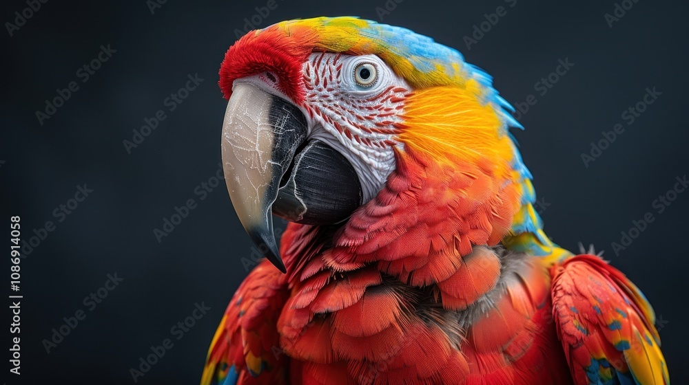 Colorful macaw parrot with vibrant feathers isolated on transparent background. Colorful macaw parrot with vibrant feathers isolated on transparent background.