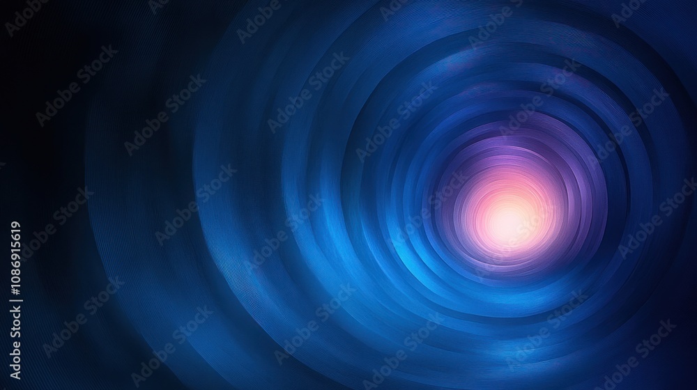 Abstract Blue and Purple Concentric Circles with Bright Center Abstract Blue and Purple Concentric Circles with Bright Center