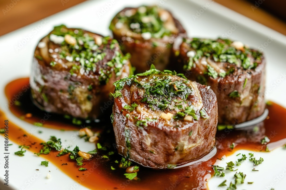 Beef rolls, gourmet food concept. Beef rolls, gourmet food concept.
