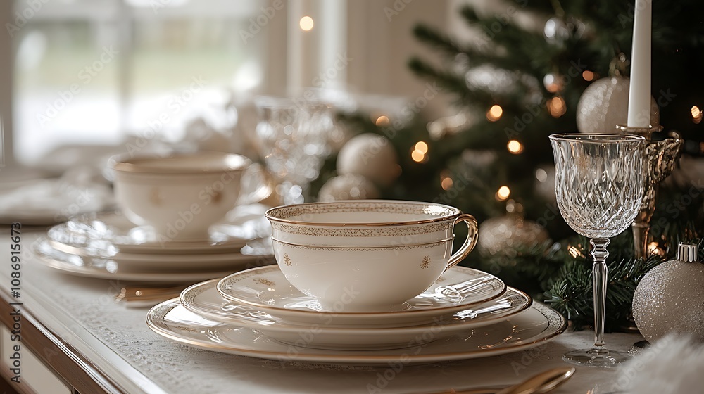 White Teacup and Saucer Resting on a Stack of Plates White Teacup and Saucer Resting on a Stack of Plates