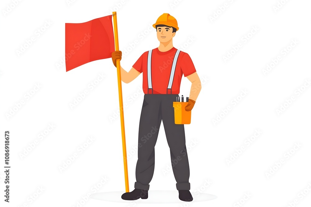 Labour day Safety hard hat and Construction tools background Labour Day concept on isolated background. 1st May celebrate on Labour Day is an annual holiday. celebration, day, poster, illustration,