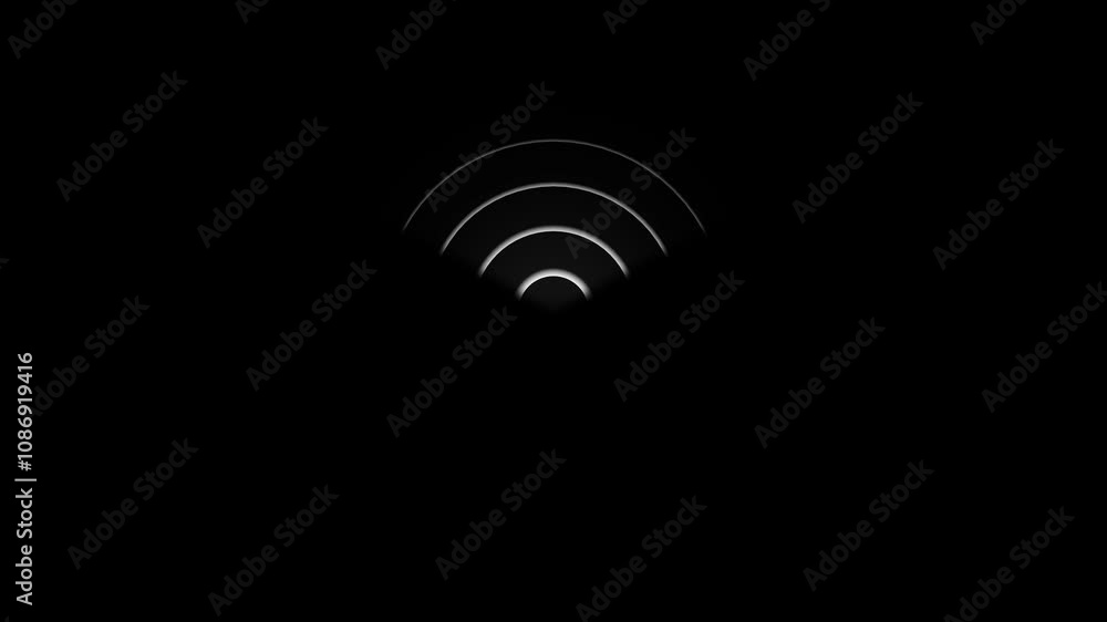 icon isolated on black background.Glowing neon line Wi-Fi wireless internet network symbol 4k video. icon isolated on black background.Glowing neon line Wi-Fi wireless internet network symbol 4k video.