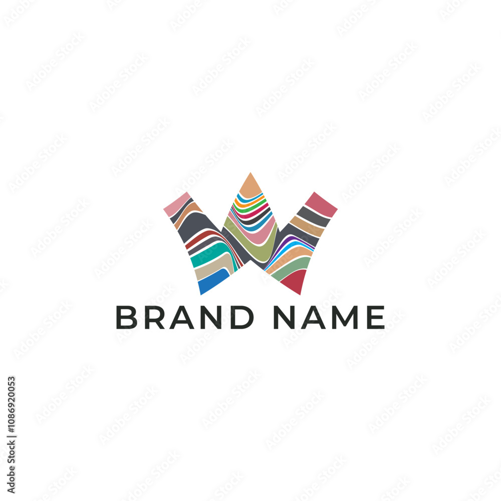 ILLUSTRATION LETTER W WITH WAVY LINES SIMPLE FLAT COLOR TEMPLATE DESIGN LOGO ICON VECTOR ILLUSTRATION LETTER W WITH WAVY LINES SIMPLE FLAT COLOR TEMPLATE DESIGN LOGO ICON VECTOR