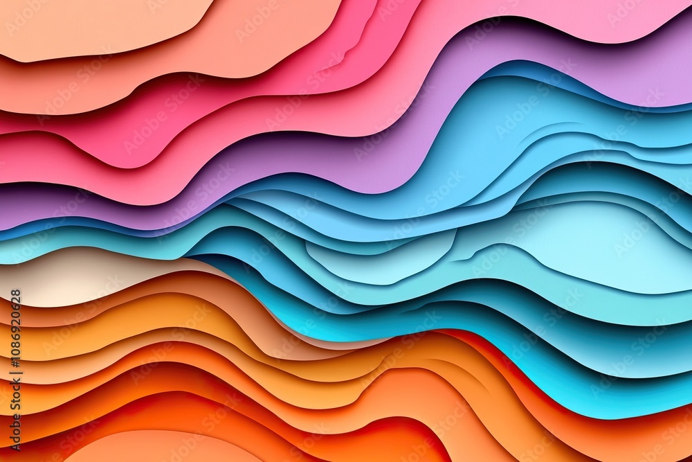 Multi layers color texture 3D papercut layers in gradient vector banner. Carving art. Cover layout material design template. Multi layers color texture 3D papercut layers in gradient vector banner. Carving art. Cover layout material design template.