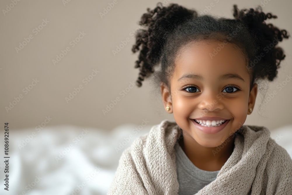 A young girl with a warm smile. This photo portrays the innocence and joy of childhood, perfect for illustrating articles about family, love, and happiness. A young girl with a warm smile. This photo portrays the innocence and joy of childhood, perfect for illustrating articles about family, love, and happiness.