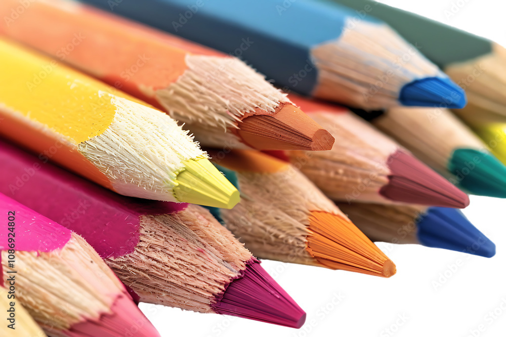 A vibrant colored pencil stands out capturing its intricate details A vibrant colored pencil stands out capturing its intricate details