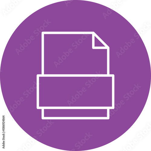 Filing Box line circle icon