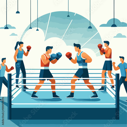 vector image of a person doing boxing