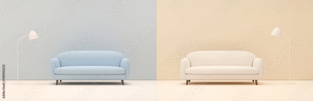 Stylish Modern Living Room Interior Design with Sofa and Lamp Stylish Modern Living Room Interior Design with Sofa and Lamp