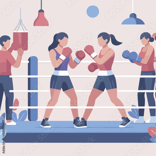 vector image of a person doing boxing