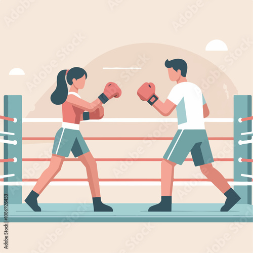 vector image of a person doing boxing