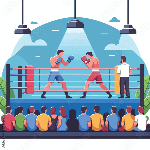 vector image of a person doing boxing