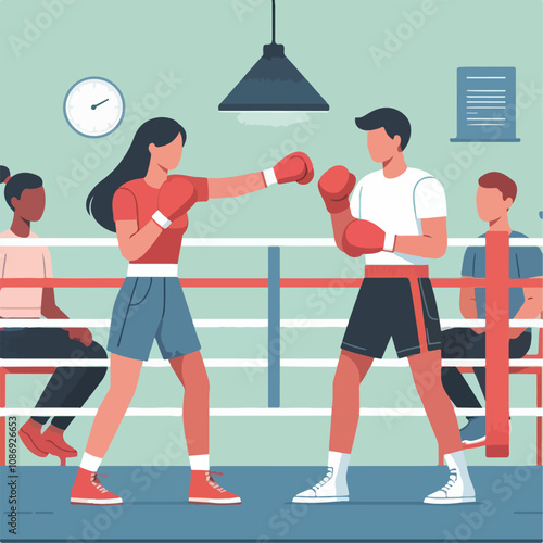 vector image of a person doing boxing