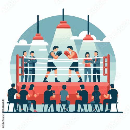 vector image of a person doing boxing
