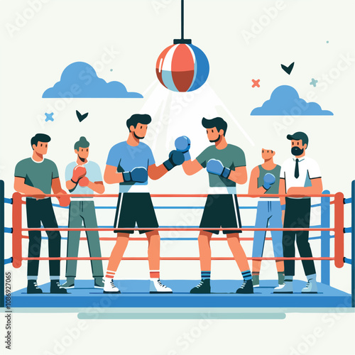 vector image of a person doing boxing