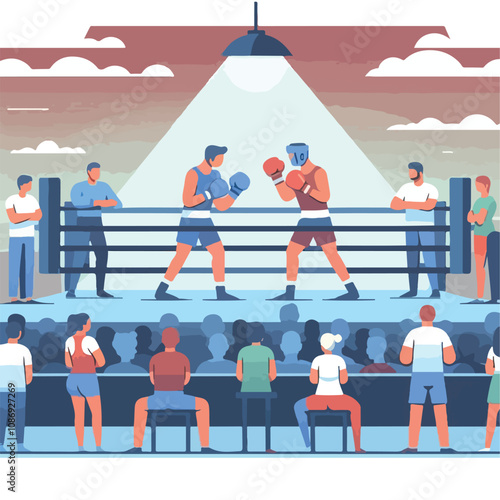 vector image of a person doing boxing
