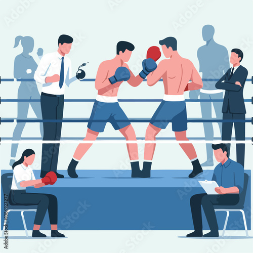 vector image of a person doing boxing