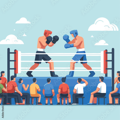 vector image of a person doing boxing