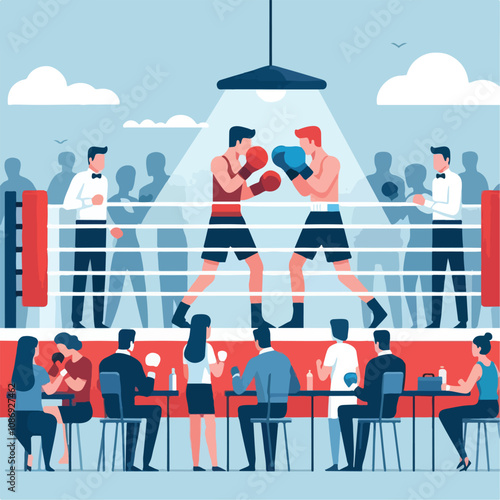 vector image of a person doing boxing