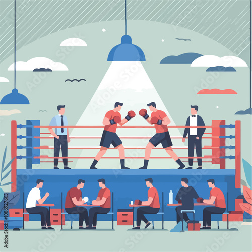 vector image of a person doing boxing