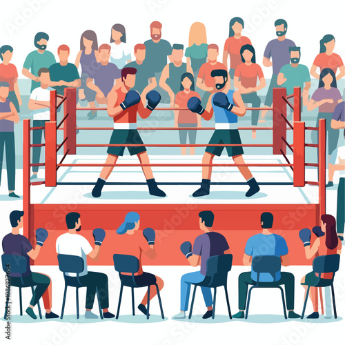 vector image of a person doing boxing