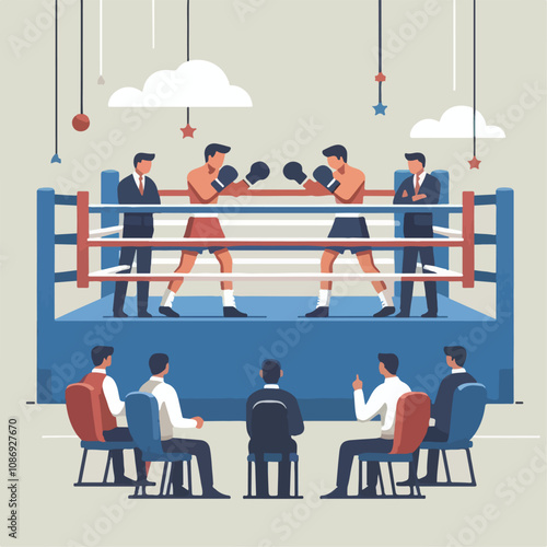 vector image of a person doing boxing