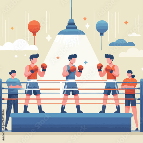 vector image of a person doing boxing