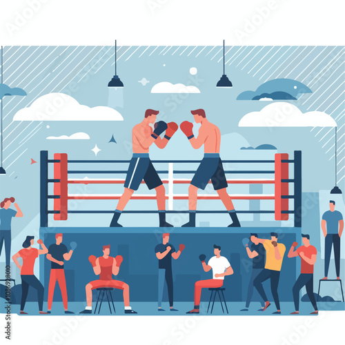 vector image of a person doing boxing