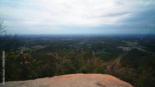 The Yadkin River valley from Mount Pilot on a breezy overcast day photo