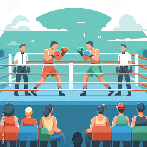 vector image of a person doing boxing