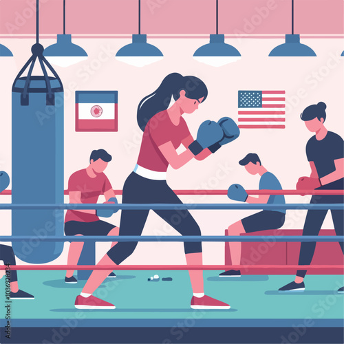 vector image of a person doing boxing