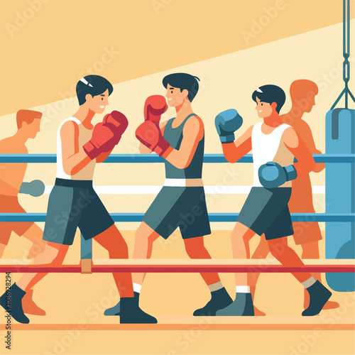 vector image of a person doing boxing