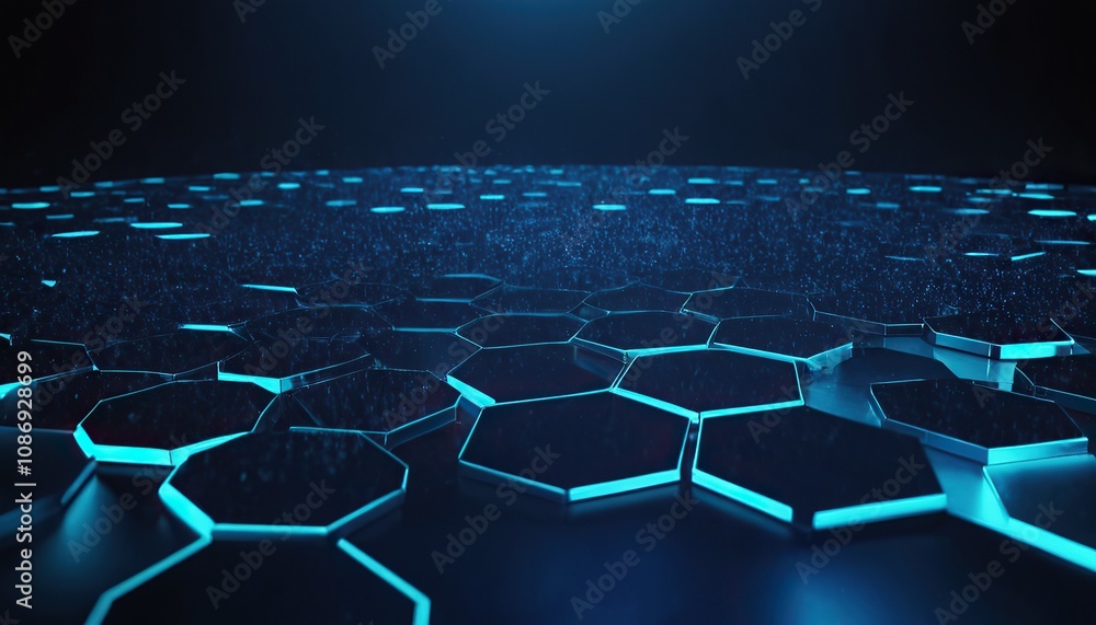 Fototapeta premium Futuristic background with abstract circles and hexagons