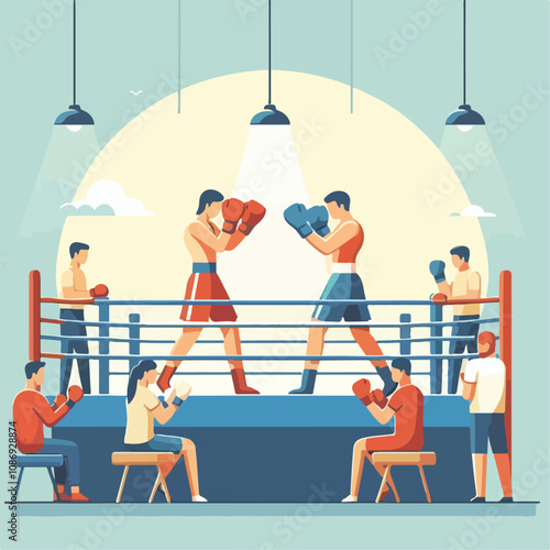 vector image of a person doing boxing